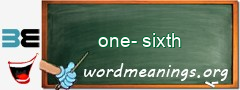 WordMeaning blackboard for one-sixth